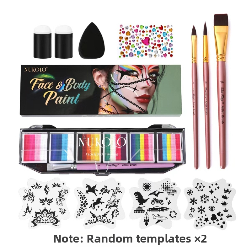 Nukolo vandens akvarelės veido dažų rinkinys, 161 vnt., kūno piešimui dėžutėje