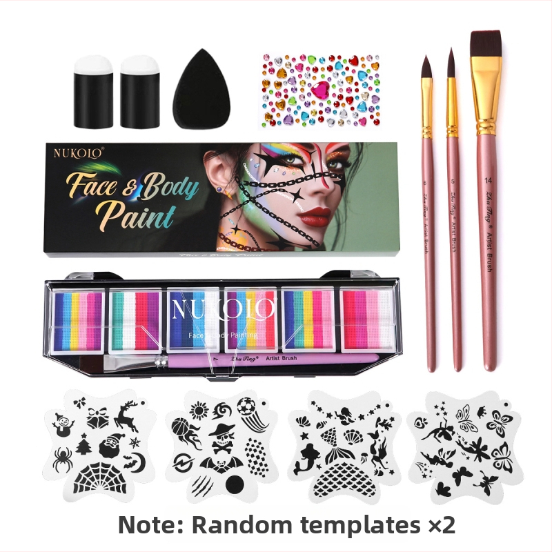 Nukolo vandens akvarelės veido dažų rinkinys, 161 vnt., kūno piešimui dėžutėje