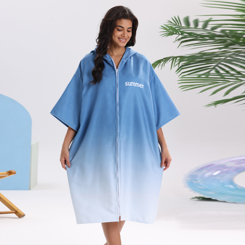 Greitai džiūstantis pončo rankšluostis plaukimo ir banglenčių sportui, unisex vonios chalatas, ultra-fine pluoštas, 300–400 g, 150d siūlai, spauda, pritaikomas