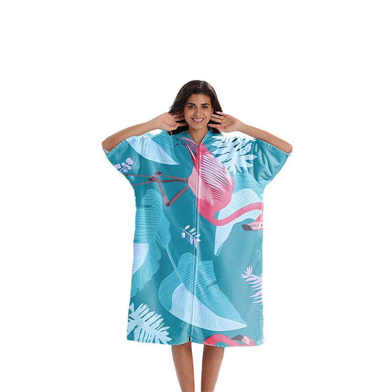 Greitai džiūstantis pončo rankšluostis plaukimo ir banglenčių sportui, unisex vonios chalatas, ultra-fine pluoštas, 300–400 g, 150d siūlai, spauda, pritaikomas