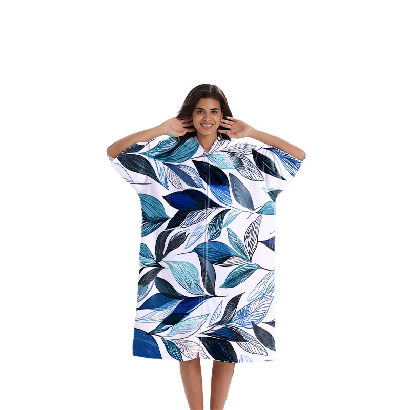 Greitai džiūstantis pončo rankšluostis plaukimo ir banglenčių sportui, unisex vonios chalatas, ultra-fine pluoštas, 300–400 g, 150d siūlai, spauda, pritaikomas