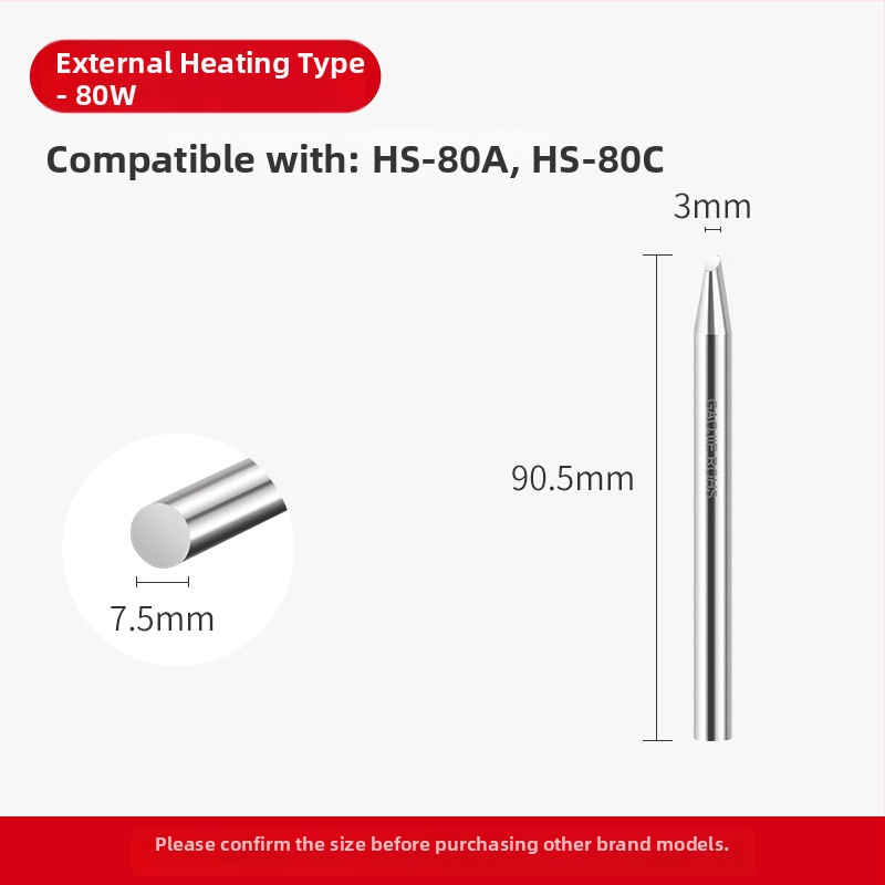 Be švino litavimo galvutė, aukštos galios serija, 80–1000W, oksidacijai atsparus vario pagrindas