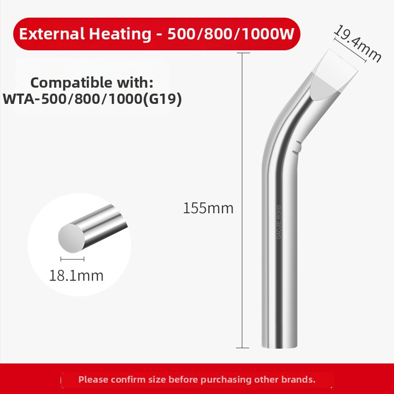 Be švino litavimo galvutė, aukštos galios serija, 80–1000W, oksidacijai atsparus vario pagrindas
