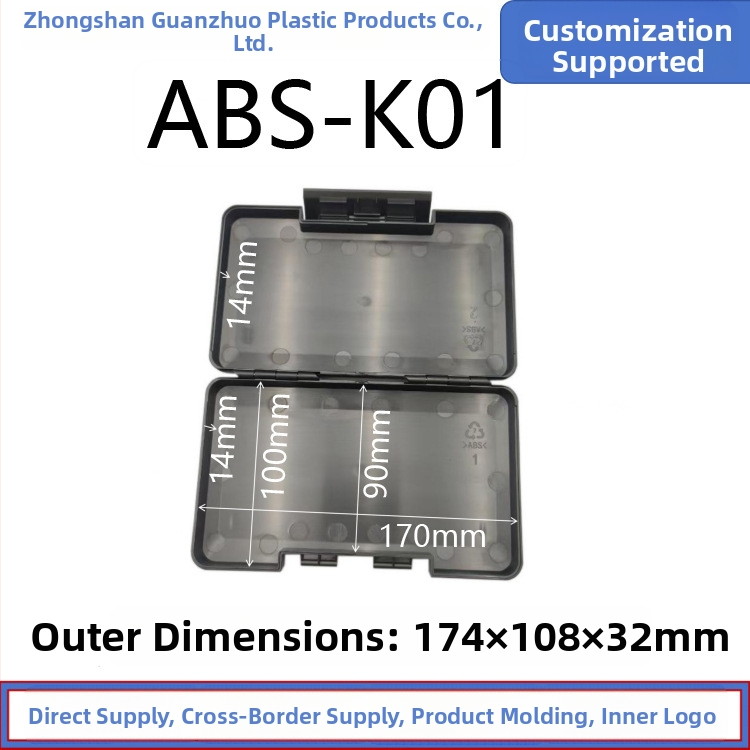 ABS plastiko dėklas įrankių organizavimui su dangteliu – pakuotės dėžutė, War shield prekinis ženklas, logotipo spausdinimas įmanomas