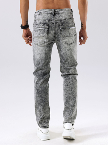 Мъжки дънки деним със Slim-Fit, 70% памук, цип за закопчаване, средна талия, дълги до глезена