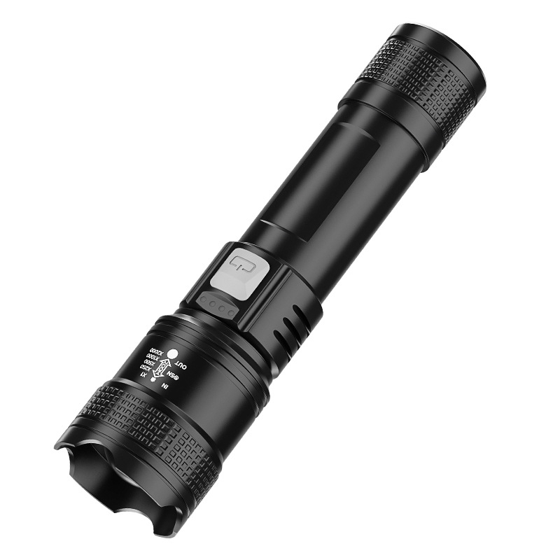 Prijenosna vanjska LED svjetiljka, 20W, ugrađena 18650 baterija, domet 100–200 m, kompaktna i snažna.
