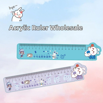 Akrilinė liniuotė, daugiafunkcinis piešimo įrankis su gyvūnų motyvu, modelis Ruler 003, pakuotė maišelyje, pritaikymas įmanomas, logotipo spausdinimas įtrauktas