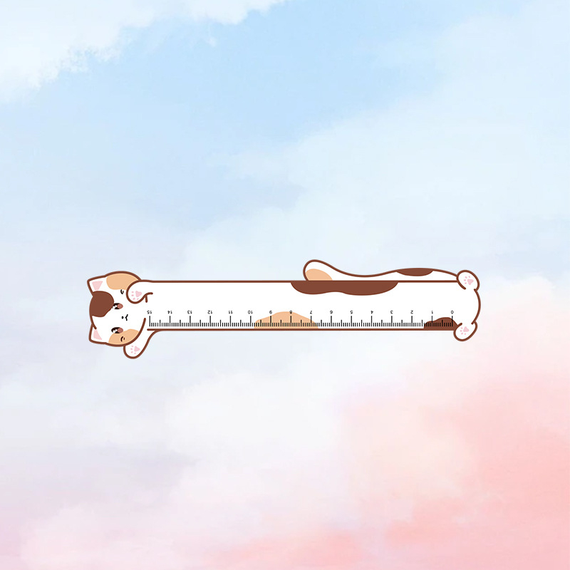 Akrilinė liniuotė, daugiafunkcinis piešimo įrankis su gyvūnų motyvu, modelis Ruler 003, pakuotė maišelyje, pritaikymas įmanomas, logotipo spausdinimas įtrauktas