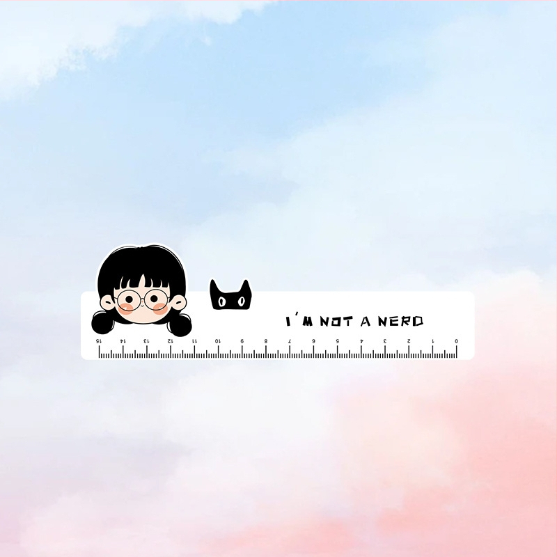 Akrilinė liniuotė, daugiafunkcinis piešimo įrankis su gyvūnų motyvu, modelis Ruler 003, pakuotė maišelyje, pritaikymas įmanomas, logotipo spausdinimas įtrauktas