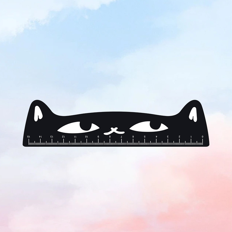 Akrilinė liniuotė, daugiafunkcinis piešimo įrankis su gyvūnų motyvu, modelis Ruler 003, pakuotė maišelyje, pritaikymas įmanomas, logotipo spausdinimas įtrauktas