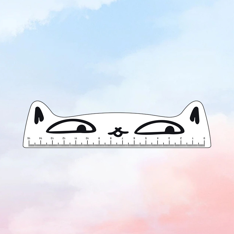 Akrilinė liniuotė, daugiafunkcinis piešimo įrankis su gyvūnų motyvu, modelis Ruler 003, pakuotė maišelyje, pritaikymas įmanomas, logotipo spausdinimas įtrauktas