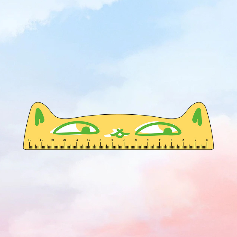 Akrilinė liniuotė, daugiafunkcinis piešimo įrankis su gyvūnų motyvu, modelis Ruler 003, pakuotė maišelyje, pritaikymas įmanomas, logotipo spausdinimas įtrauktas