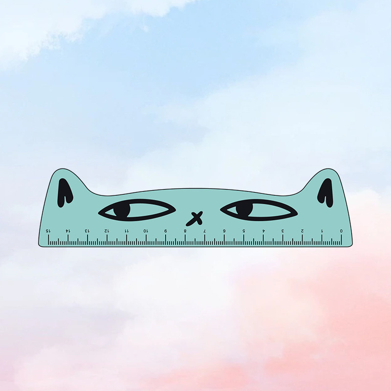 Akrilinė liniuotė, daugiafunkcinis piešimo įrankis su gyvūnų motyvu, modelis Ruler 003, pakuotė maišelyje, pritaikymas įmanomas, logotipo spausdinimas įtrauktas