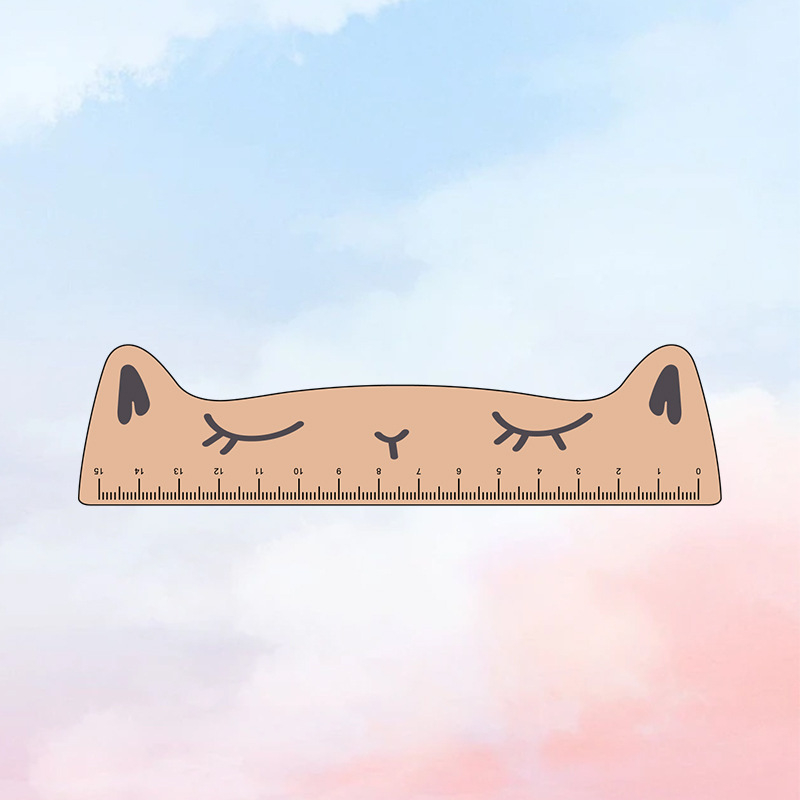 Akrilinė liniuotė, daugiafunkcinis piešimo įrankis su gyvūnų motyvu, modelis Ruler 003, pakuotė maišelyje, pritaikymas įmanomas, logotipo spausdinimas įtrauktas