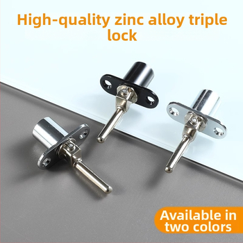 Чекмеджетна заключалка с три звена за офисно бюро и файлов шкаф, цилиндър за заключване и свързващ прът; материал: цинкова сплав; модел: SLSUO