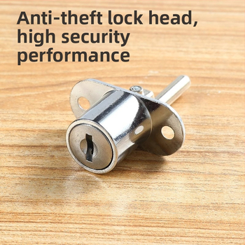 Чекмеджетна заключалка с три звена за офисно бюро и файлов шкаф, цилиндър за заключване и свързващ прът; материал: цинкова сплав; модел: SLSUO