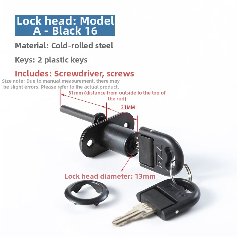 Чекмеджетна заключалка с три звена за офисно бюро и файлов шкаф, цилиндър за заключване и свързващ прът; материал: цинкова сплав; модел: SLSUO