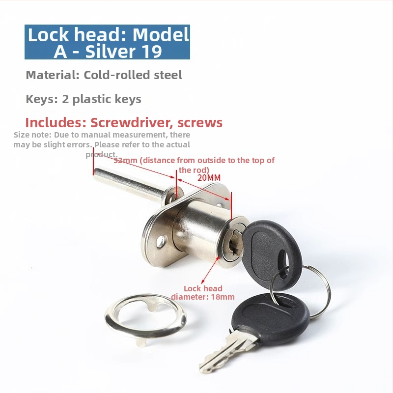 Чекмеджетна заключалка с три звена за офисно бюро и файлов шкаф, цилиндър за заключване и свързващ прът; материал: цинкова сплав; модел: SLSUO