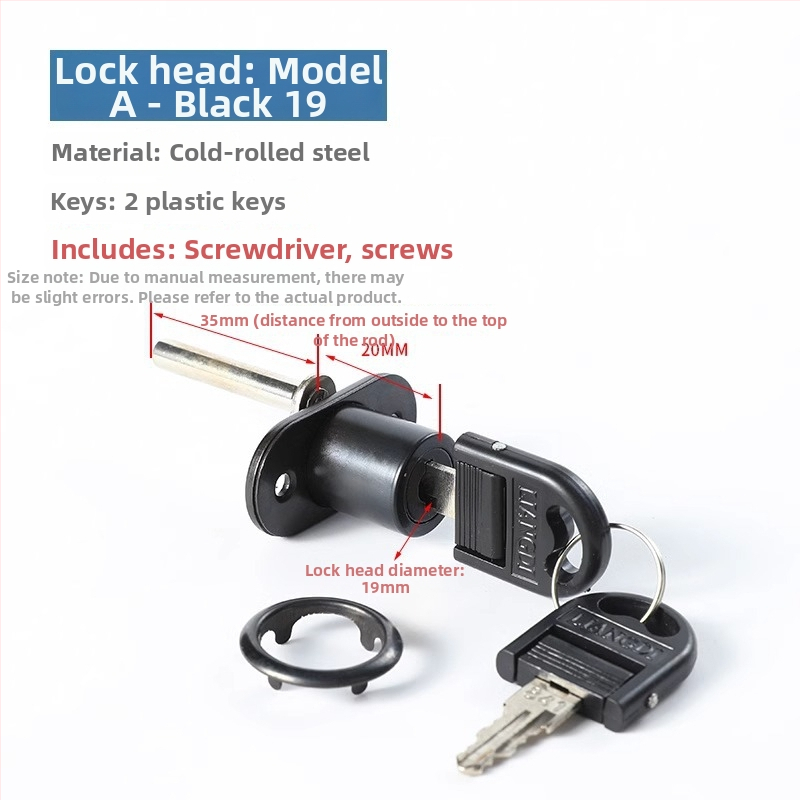 Чекмеджетна заключалка с три звена за офисно бюро и файлов шкаф, цилиндър за заключване и свързващ прът; материал: цинкова сплав; модел: SLSUO