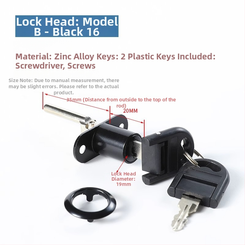 Чекмеджетна заключалка с три звена за офисно бюро и файлов шкаф, цилиндър за заключване и свързващ прът; материал: цинкова сплав; модел: SLSUO