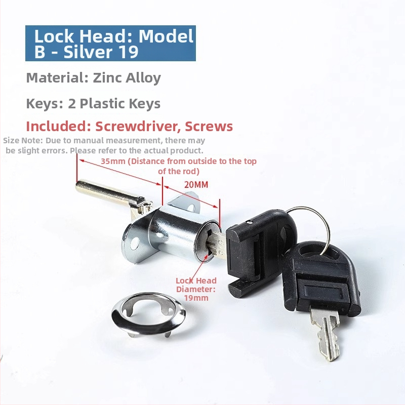 Чекмеджетна заключалка с три звена за офисно бюро и файлов шкаф, цилиндър за заключване и свързващ прът; материал: цинкова сплав; модел: SLSUO
