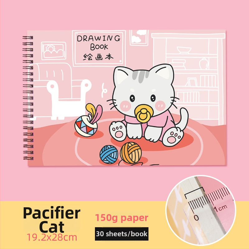 Joonistusraamat – armas jänes ja laisk kass, õpetaja preemia teema (Mudel: YH-A4 joonistusraamat; Kaane materjal: paber; Lintimine: vabalt lehed; Teksti materjal: visandipaber; Paberi tihedus: 150 g/m²; Ühik kaal: ~298 g; Märkus: märkmiku stiil: 2316990671