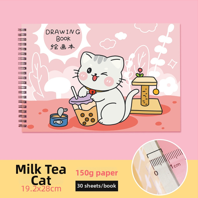 Joonistusraamat – armas jänes ja laisk kass, õpetaja preemia teema (Mudel: YH-A4 joonistusraamat; Kaane materjal: paber; Lintimine: vabalt lehed; Teksti materjal: visandipaber; Paberi tihedus: 150 g/m²; Ühik kaal: ~298 g; Märkus: märkmiku stiil: 2316990671