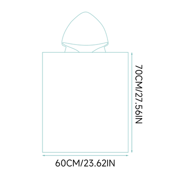 Vaikų gobtuvinis chalatas maudynėms – 100% medvilnė, 300–400 g, 21 siūlai, atspausdintas