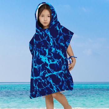 Vaikų gobtuvinis chalatas maudynėms – 100% medvilnė, 300–400 g, 21 siūlai, atspausdintas