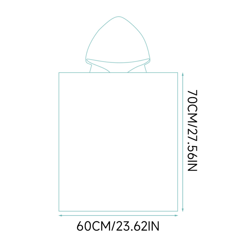 Vaikų gobtuvinis chalatas maudynėms – 100% medvilnė, 300–400 g, 21 siūlai, atspausdintas