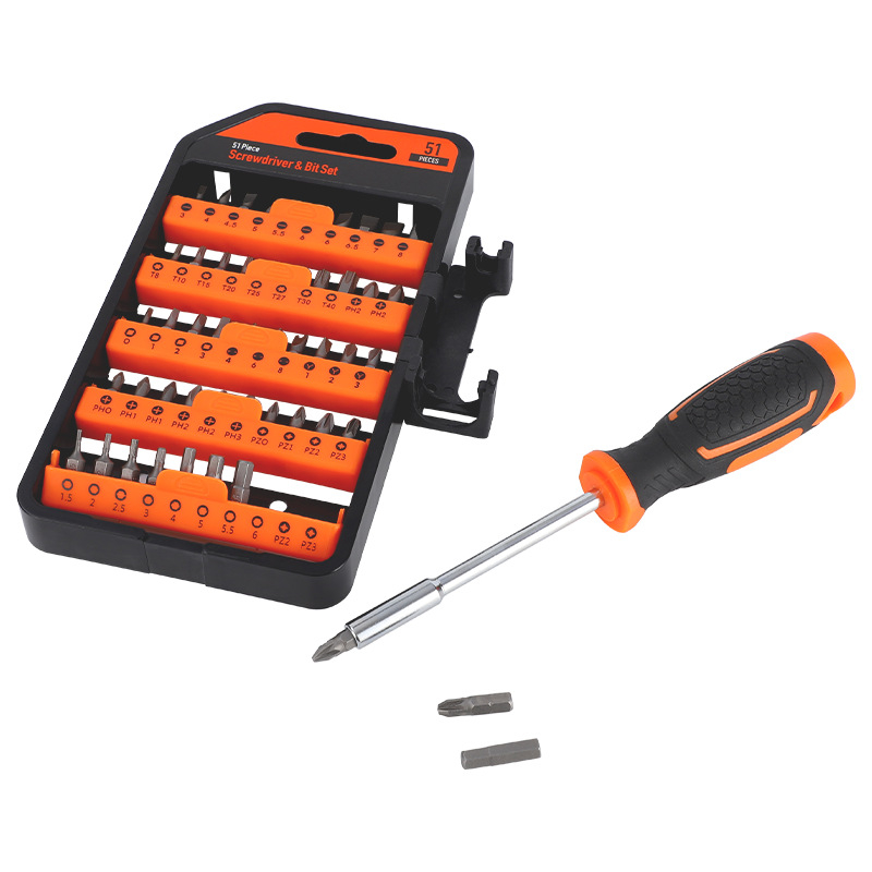 51-in-1 atsuktuvas su bitais rinkinys — S2 įrankių plienas, magnetinis, izoliuotas, svoris 245 g, prekinis ženklas Fuyang