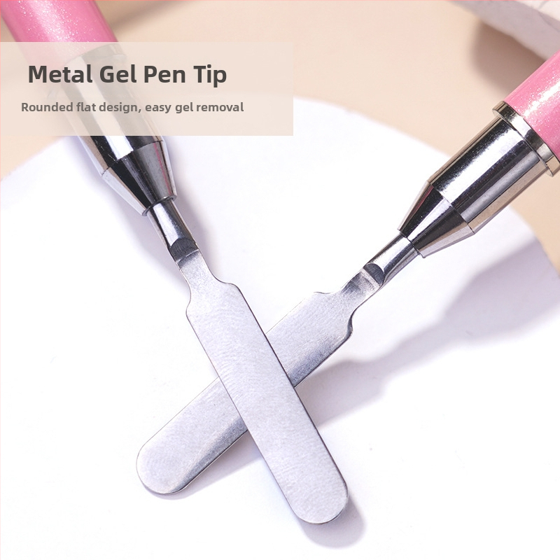 RISYAL nagu mākslas fototerapijas pildspalva ar divām galvām: apaļa galva un plats gals, pārnēsājama metāla roktura, tērauda spiediena reljefa palete