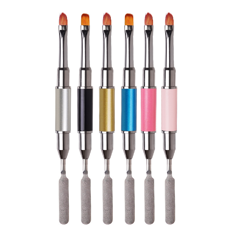 RISYAL nagu mākslas fototerapijas pildspalva ar divām galvām: apaļa galva un plats gals, pārnēsājama metāla roktura, tērauda spiediena reljefa palete