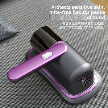 Bezvadu putekļsūcējs ērču likvidēšanai no gultas un dīvāna ar UV sterilizāciju, putekļu kastīte, sūcēšanas platums 0–10 cm