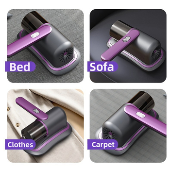 Bezvadu putekļsūcējs ērču likvidēšanai no gultas un dīvāna ar UV sterilizāciju, putekļu kastīte, sūcēšanas platums 0–10 cm