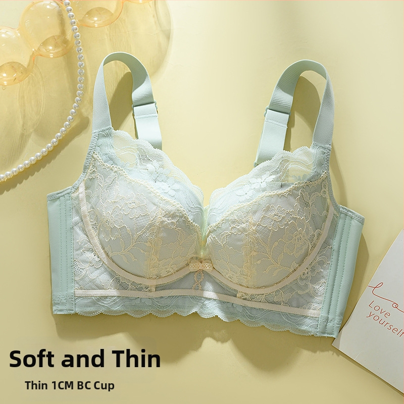 Nėrinių be vielos liemenėlė, 3/4 kupras, plonas formuojamas kupras, reguliuojamos petnešėlės, gale užsegimas su keturiais kabliukais, kvėpuojanti ir palaikanti