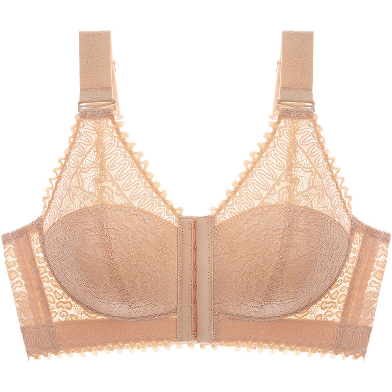 Liemenėlė su 3/4 kaušeliais, plonas formuotos kaušeliai, priekinis užsegimas, nuimamos dvigubos petnešos, nailoninės nėriniai audinys