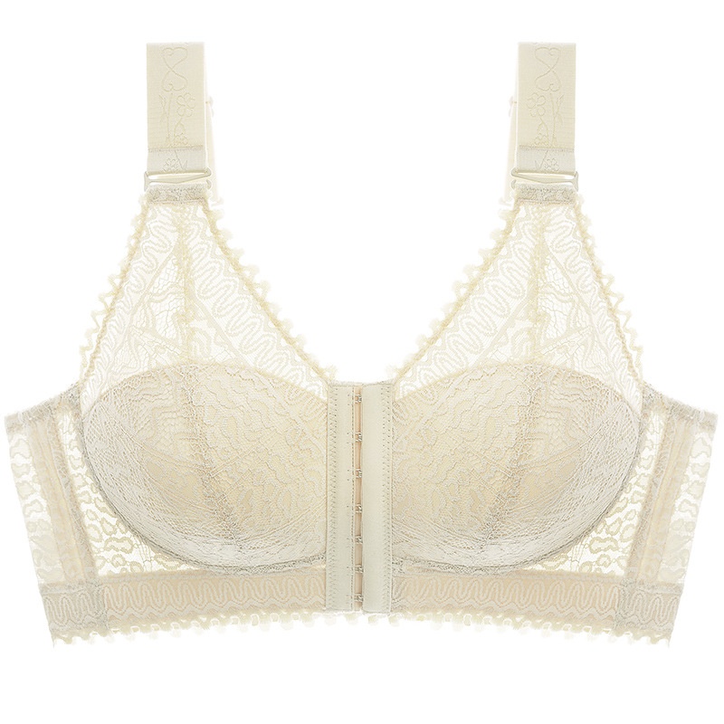 Liemenėlė su 3/4 kaušeliais, plonas formuotos kaušeliai, priekinis užsegimas, nuimamos dvigubos petnešos, nailoninės nėriniai audinys