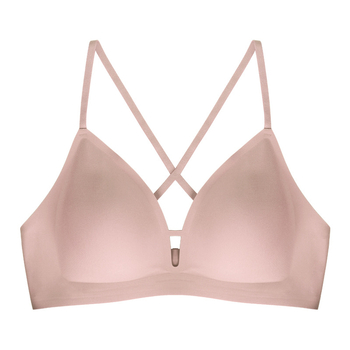 Ασύρματο, χωρίς ραφές σουτιέν με λεπτές μορφοποιημένες κάψες, αποσπώμενες διπλές τιράντες, πλήρεις κάψες, πλευρικό κούμπωμα, διαπνέον νάιλον