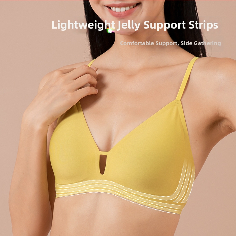 Belaidė liemenėlė be siūlių su plonais formuojamais puodeliais, nuimamomis dvigubomis petnešėlėmis, pilnais puodeliais, šonine užsegimas, kvėpuojantis nailonas