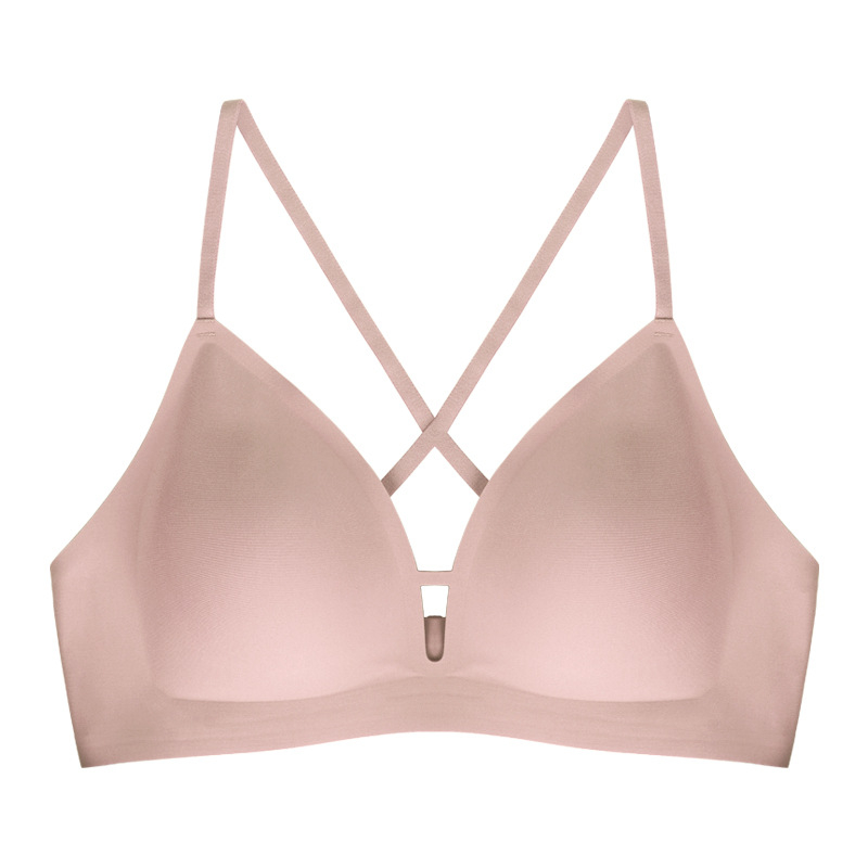 Ασύρματο, χωρίς ραφές σουτιέν με λεπτές μορφοποιημένες κάψες, αποσπώμενες διπλές τιράντες, πλήρεις κάψες, πλευρικό κούμπωμα, διαπνέον νάιλον