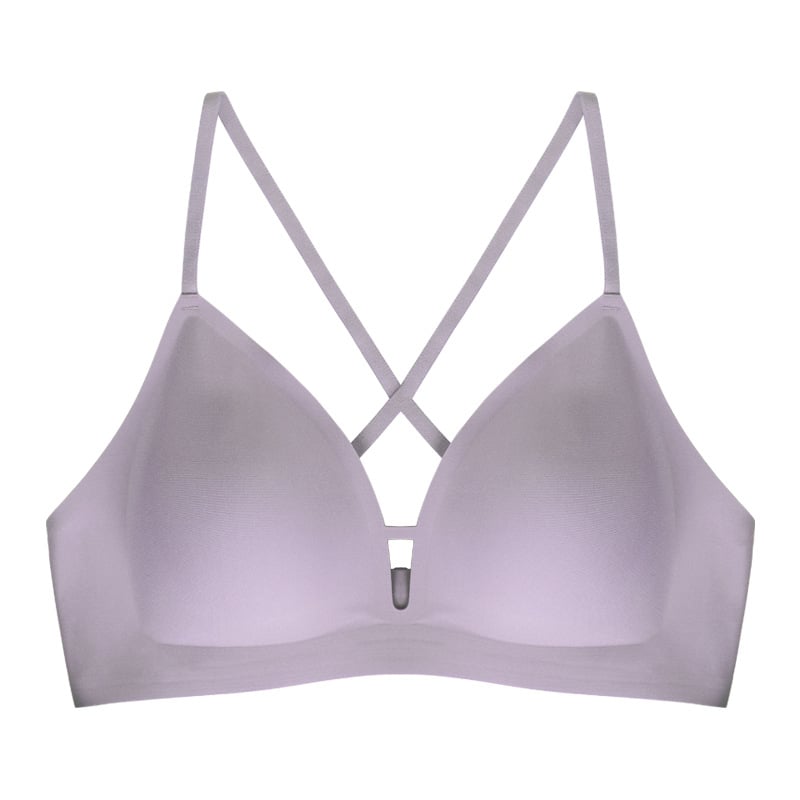 Ασύρματο, χωρίς ραφές σουτιέν με λεπτές μορφοποιημένες κάψες, αποσπώμενες διπλές τιράντες, πλήρεις κάψες, πλευρικό κούμπωμα, διαπνέον νάιλον