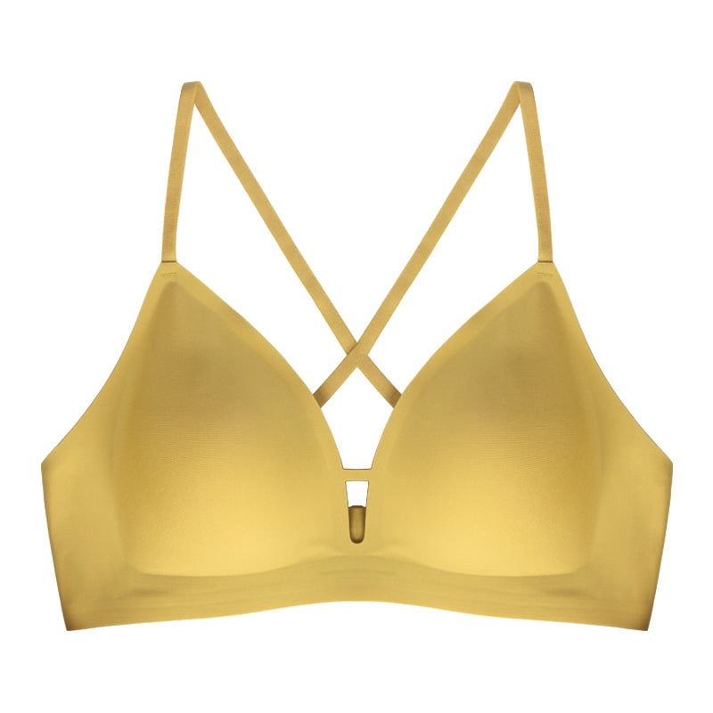 Ασύρματο, χωρίς ραφές σουτιέν με λεπτές μορφοποιημένες κάψες, αποσπώμενες διπλές τιράντες, πλήρεις κάψες, πλευρικό κούμπωμα, διαπνέον νάιλον
