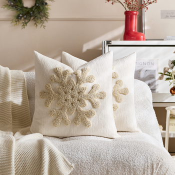 Pagalvės užvalkalas iš poliesterio, siuvinėta snaigė, bohemiškas siuvinėjimas, šiaurinis stilius