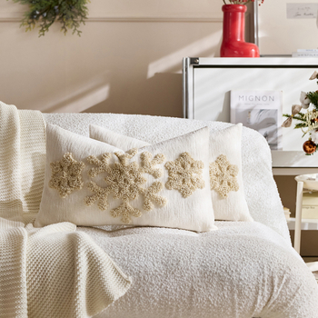 Pagalvės užvalkalas iš poliesterio, siuvinėta snaigė, bohemiškas siuvinėjimas, šiaurinis stilius