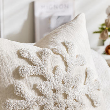 Pagalvės užvalkalas iš poliesterio, siuvinėta snaigė, bohemiškas siuvinėjimas, šiaurinis stilius