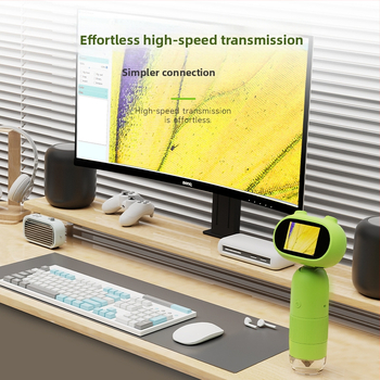 Laste digitaalne elektronmikroskoop ekraaniga, käsitsi kaasaskantav, HD-ekraan, koomiksilaadne disain, teadusele ja haridusele