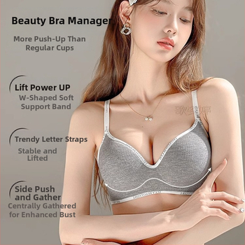 Bezšuvju krūšturis sievietēm ar savilkšanas efektu, 3/4 kausa, plāni formēti kausi, maigā atbalsta, neilons ar spandeksa apdari, aizmugurē četras āķu rindas