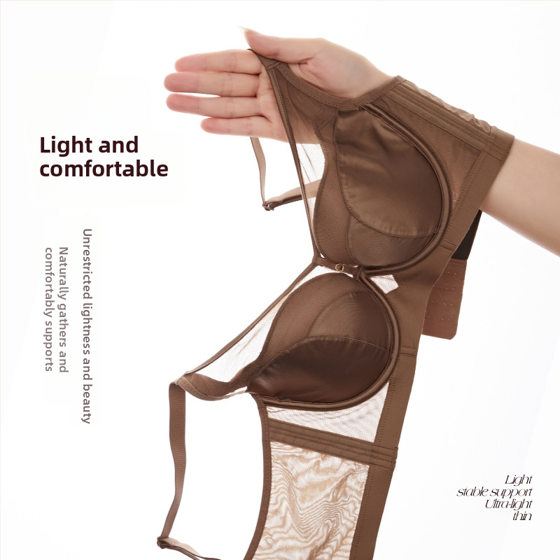 Liemenėlė iš Modal tekstilės su satino paviršiumi, formuoti nailono puodeliai, atminties minkštas plieninis žiedas paramai, nugaros užtrauktukas su keturiais kabliukais, kvėpuojantis dizainas