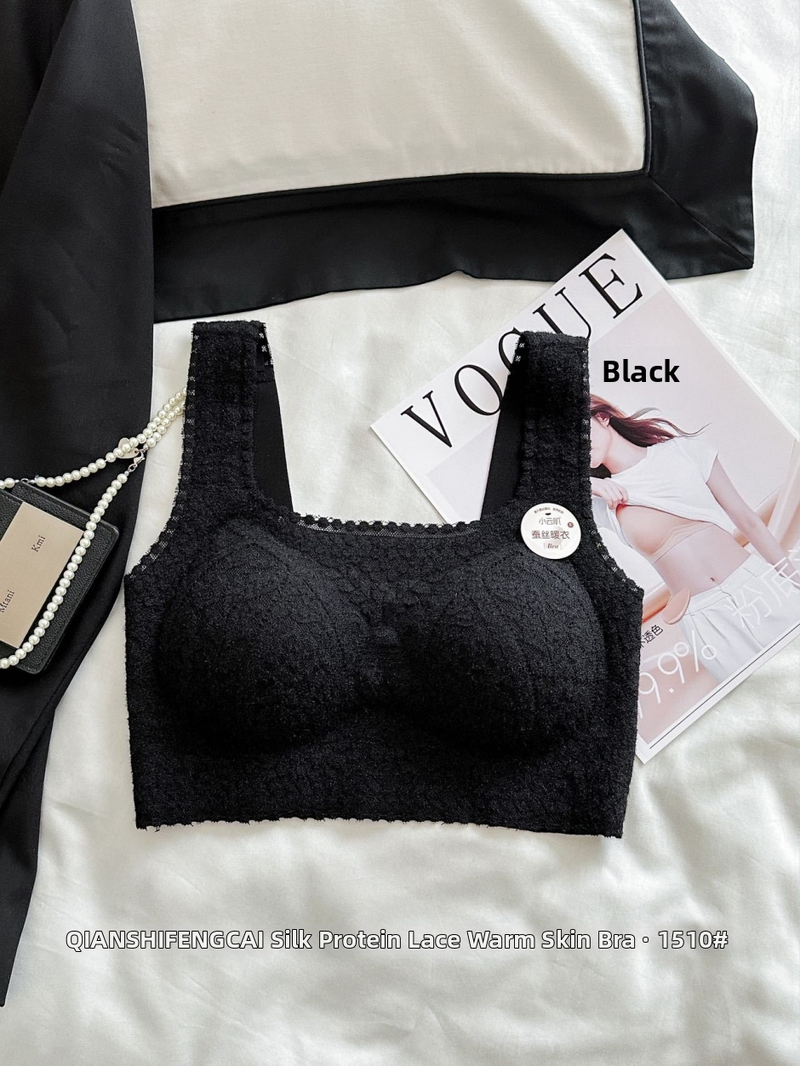 Nėrinių braletė su gražia nugara, kvadratinė kaklo linija, fiksuoti kupolai, ploni formuojami kupolai su medvilnės įdaila